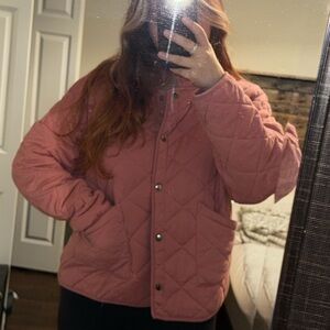 Elegant Quilted Pink Puffer Jacket